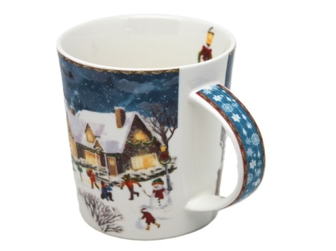Kubek ceramiczny "świąteczna wioska" (PG-19772) w ozdobnym pudełku