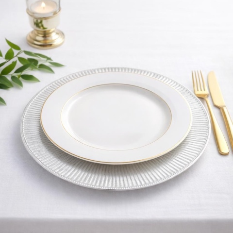Talerz srebrny karbowany brzeg (160474)
