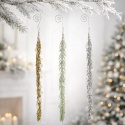 Zawieszka gałązka brokatowa 35cm z diamencikami 3kolory (BX19202)-20%