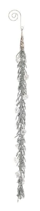 Zawieszka gałązka brokatowa 35cm z diamencikami 3kolory (BX19202)-20%