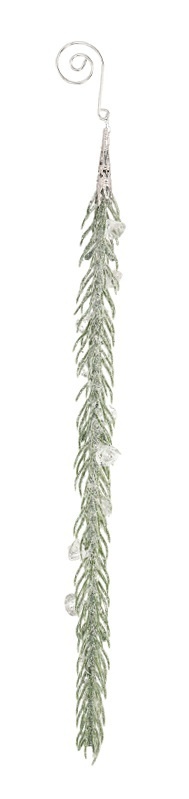 Zawieszka gałązka brokatowa 35cm z diamencikami 3kolory (BX19202)-20%