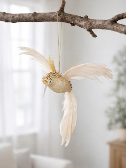 Champagne Hummingbird Pendant with Sequins (513925)