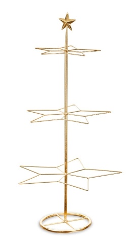 Gold metal bauble stand (132914)-20%