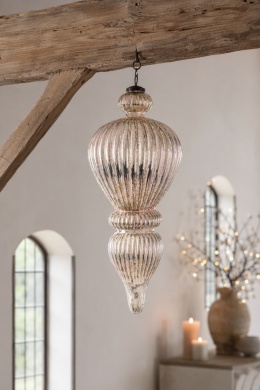 Large distressed pink glass pendant (172171)