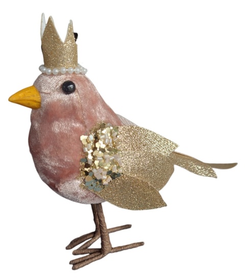 Bird in a Crown Pink Velvet (HN0836)