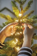 832-LED string lights on green wire, 240 cm cluster, warm white with flash effect (496145)
