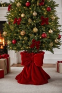 "Velour Bow" Christmas Tree Stand - Red (689769)