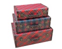 Set of 3 suitcases, festive plaid (761124)