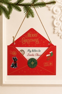 Red wooden envelope Christmas hanging decoration (512797)