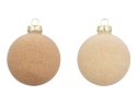 Kpl.6szt bombki szklane fi 8cm welur mix beż (062282) tuba