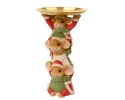 Polyresin figure of 3 mice with a metal tray (703702)