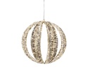 Gold metallic-finish sphere, 40 cm, 600 LEDs (490404)