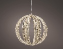 Gold metallic-finish sphere, 40 cm, 600 LEDs (490404)
