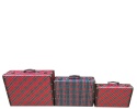 Set of 3 suitcases, festive plaid (761124)