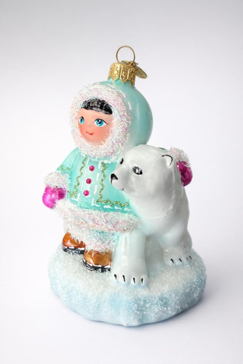 Bombka Koronex: Eskimos z niedźwiadkiem (2200X)