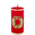 Red pillar candle 70x170 with wreath (163492)