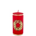 Red pillar candle 70x170 with wreath (163492)