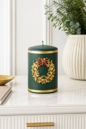 Green pillar candle 70x100 with wreath (BT0003-W-20; 163493)