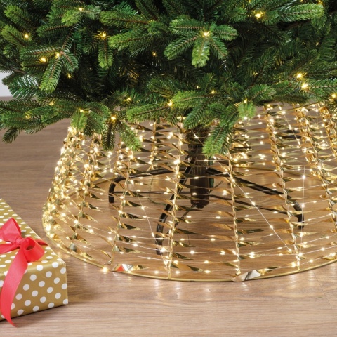Osłona stojaka pod choinkę złota metalizowana 600LED fi 72cm (493981)