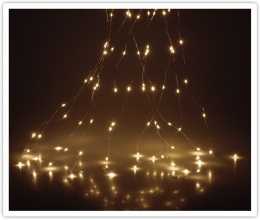 Lampki na druciku 80LED wiązka 10*75cm biały ciepły na baterie (AX9731210)