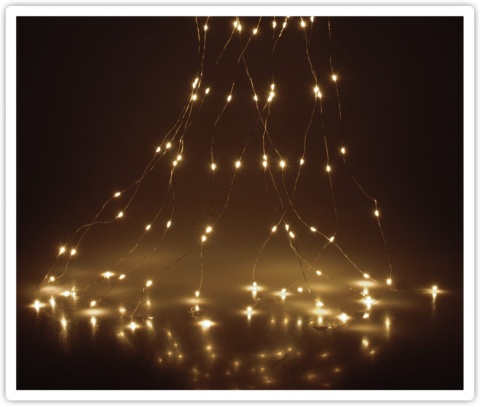 Lampki na druciku 80LED wiązka 10*75cm biały ciepły na baterie (AX9731210)