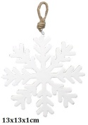 Zawieszka śnieżynka drewniana lakierowana 23cm (CH1-07724)-20%