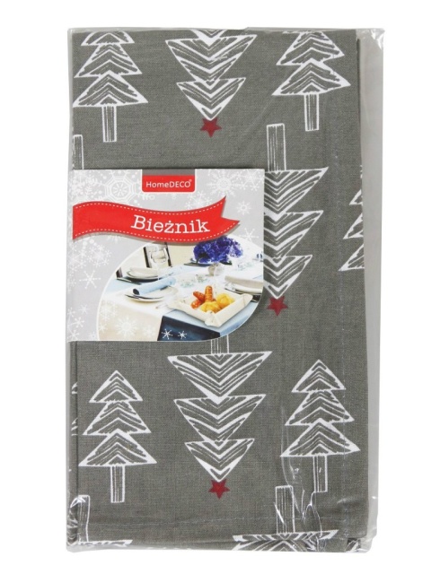 Bieżnik 30*120cm bawełniany szary w białe choinki (SJ8-3120) -40%