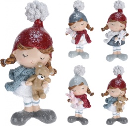 Dziewczynka 15cm ceramiczna mała z zabawką (016041)-20%