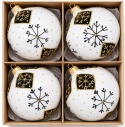 100mm Decorated Ornaments (Pack of 4): Winter Charm