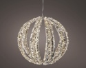 Gold metallic-finish sphere, 50 cm, 720 LEDs, twinkle effect, timer (490405), indoor/outdoor, extra warm white