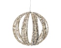 Gold metallic-finish sphere, 50 cm, 720 LEDs, twinkle effect, timer (490405), indoor/outdoor, extra warm white