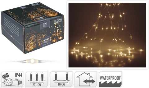 Lamps on wire 200LED bundle 10*200cm warm 230V (AX8701520;AX8702520)