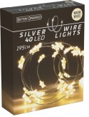 40LED wire stars, warm white, 195cm, battery-powered (AX9731660)