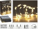 40LED wire stars, warm white, 195cm, battery-powered (AX9731660)