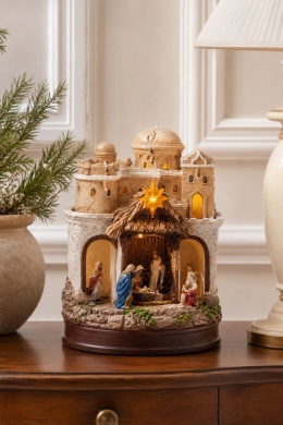 Beige LED musical and animated nativity scene(ABL100050)