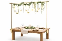 Drążek metalowy złoty do dekoracji stołu (027659) h:135*max250cm-20%