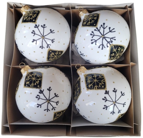 Bombki 100 dekorowane ornament op.4szt.: ZIMOWY CZAR