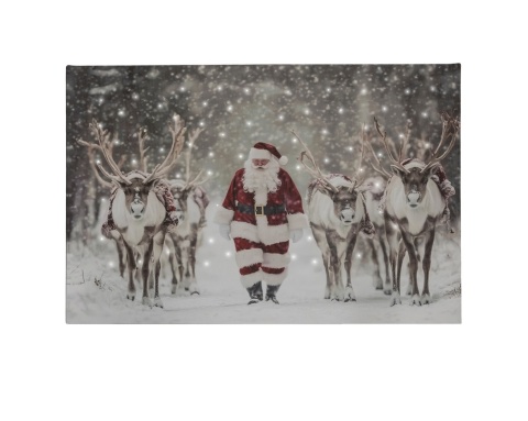 LED Picture: Santa with Reindeer (481334)