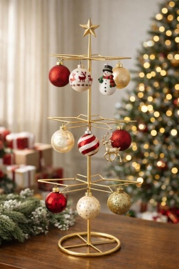 Gold metal bauble stand (132914)-20%