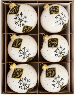 Bombki 80 dekorowane ornament op.6szt.: ZIMOWY CZAR