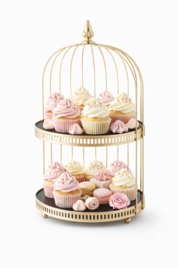 Klatka metalowa złota 50cm otwarta dwa poziomy (144824)-20%
