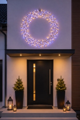 Metal wreath 50 cm, 480 LEDs, mixed warm/cool white with flash effect (AX5393510)