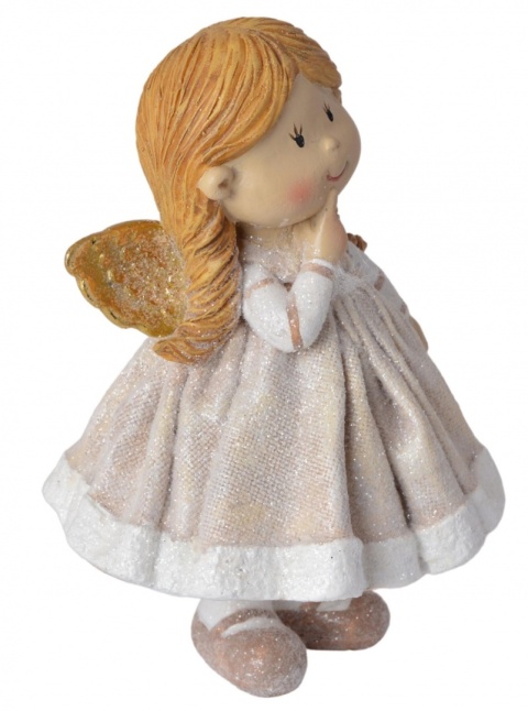 Aniołek ceramiczny beżowy stojący duży 2wzory (1745)-30%