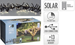 Girlanda solarna 768LED ciepła 5,6m 13f. pilot+ USB (AEX100140)