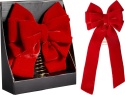 Red velour cascade bow topper 64x29cm (548176)