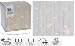 Kurtyna 480LED 12 funkcji szer.2m*h3m 240V wew/zew (AX8405860) b.ciepła transp. kabel