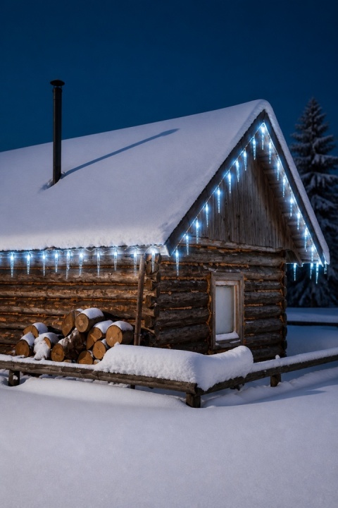 Kurtynka sople lodowe 72LED zimne 8f. timer 6,9m (AX8103100)