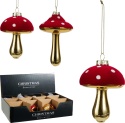 Small glass and velour toadstool mushroom (545730)
