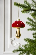 Small glass and velour toadstool mushroom (545730)