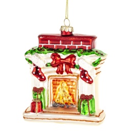 Glass bauble: Christmas fireplace (186003)